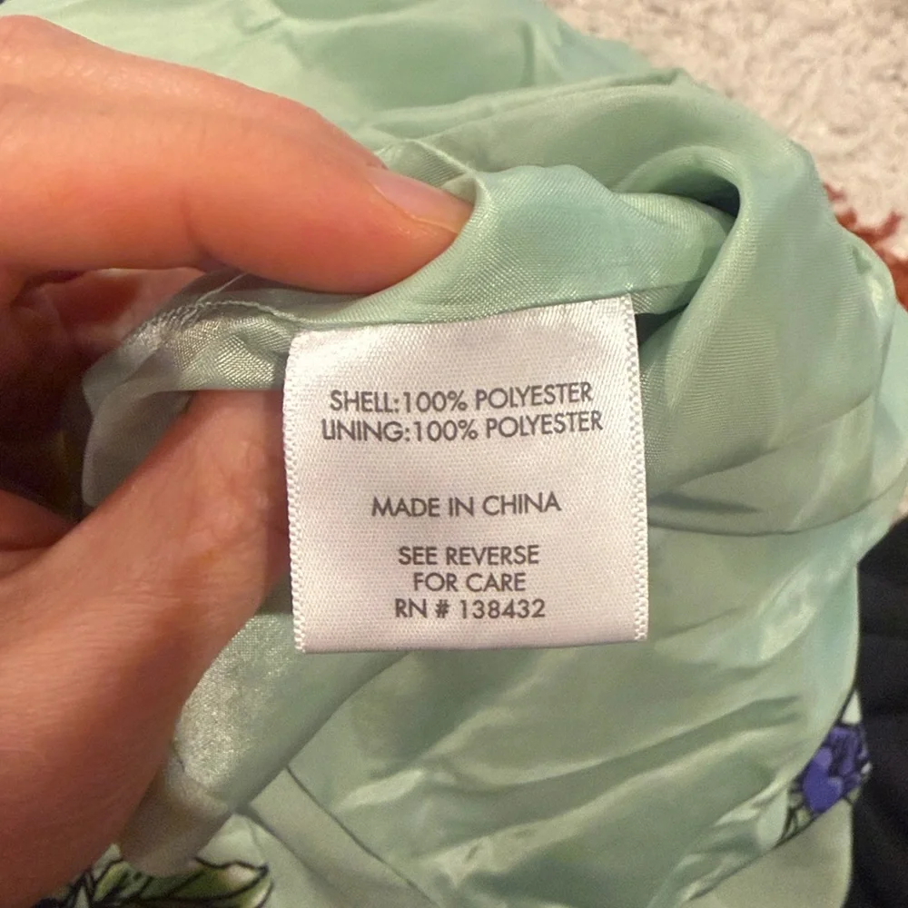 Modcloth Profound Pizzazz Mint Floral Trench Coat Size L - Picture 8 of 11